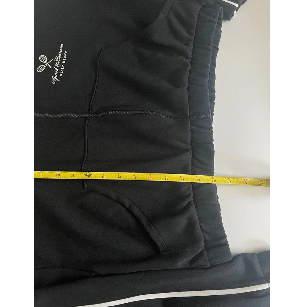 Gilly Hicks Women's L Crop Track Jacket Black Full Zip Tennis Prep Athleisure